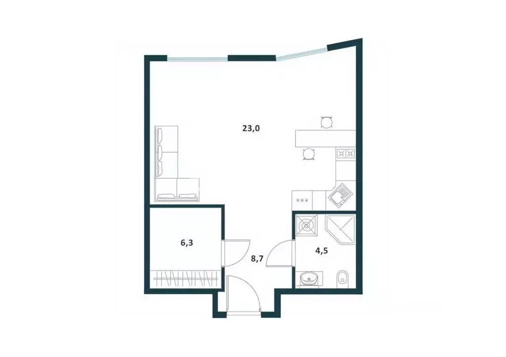 1-к кв. Москва ул. Лобачевского, 120к1 (43.0 м) - Фото 2