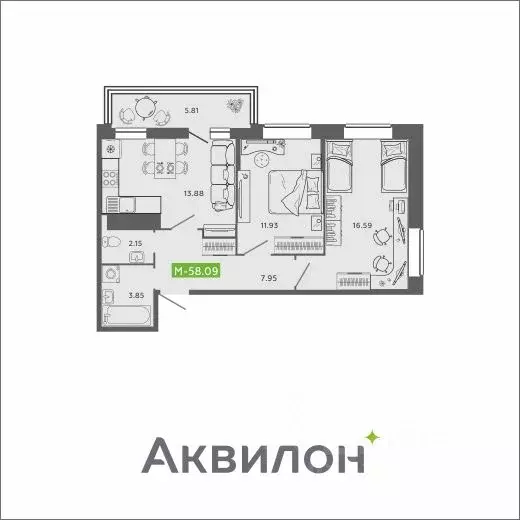 2-к кв. Архангельская область, Архангельск Северодвинская ул., 25А ... - Фото 0