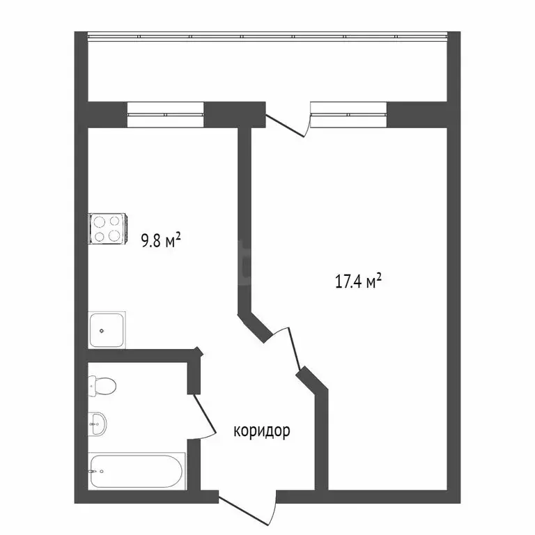 1-комнатная квартира: Тобольск, 15-й микрорайон, 37 (36 м) - Фото 1