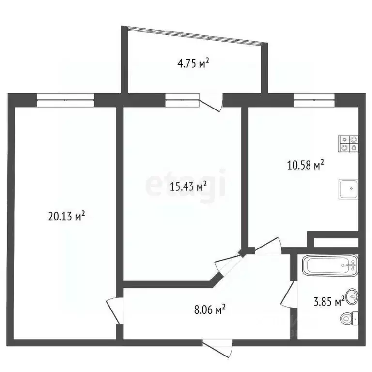 2-к кв. Ростовская область, Ростов-на-Дону ул. Ларина, 45А (52.0 м) - Фото 0