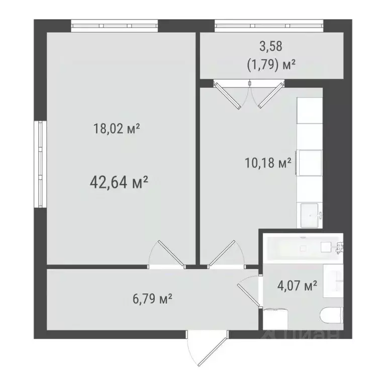 1-к кв. Сахалинская область, Южно-Сахалинск Хомутово п/р,  (40.85 м) - Фото 0
