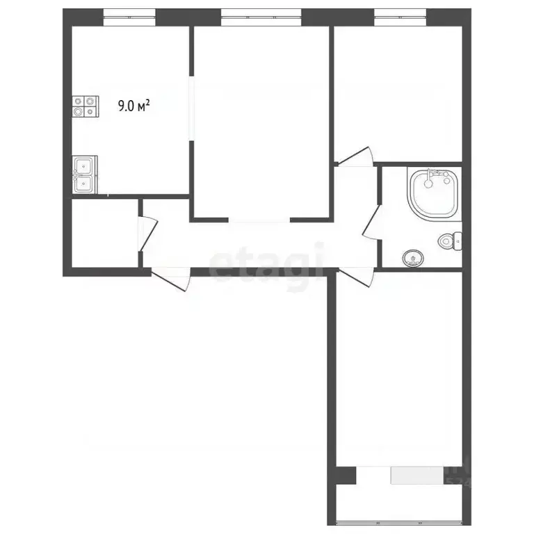 3-к кв. Нижегородская область, Нижний Новгород ул. Сергея Акимова, 23 ... - Фото 2