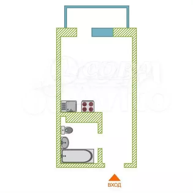 Квартира-студия, 21 м, 19/20 эт. - Фото 0
