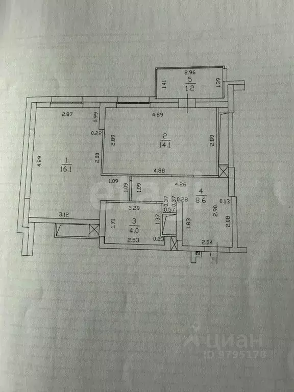 2-к кв. Татарстан, Казань ул. Рауиса Гареева, 103 (42.8 м) - Фото 1