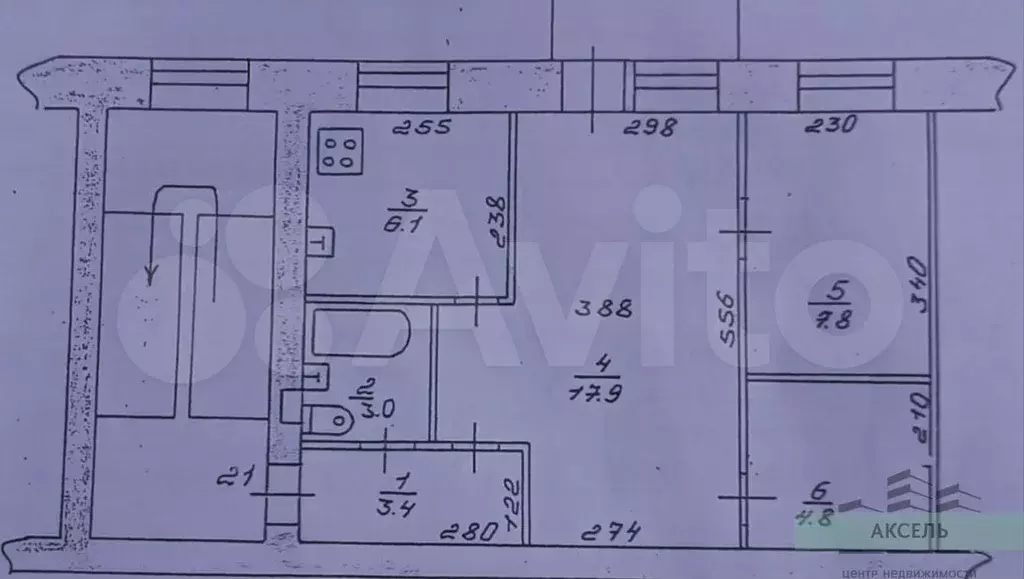 3-к. квартира, 43 м, 2/4 эт. - Фото 0