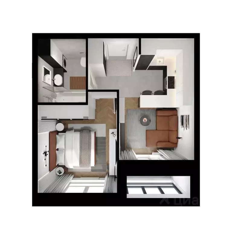 1-к кв. Приморский край, Владивосток ул. Борисенко, 48к2 (34.4 м) - Фото 2