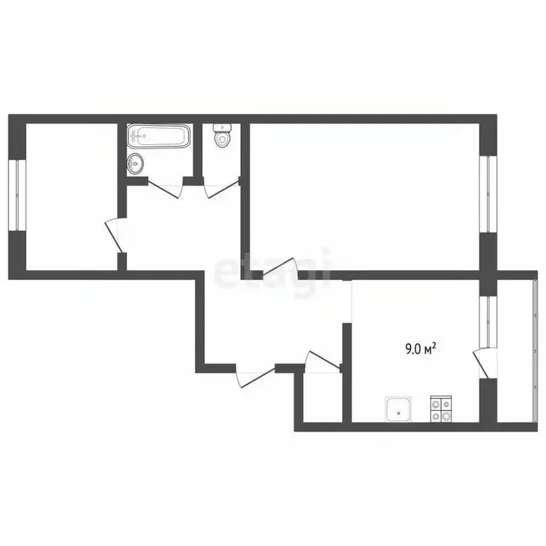 2-к кв. Московская область, Серпухов ул. Космонавтов, 20Б (51.3 м) - Фото 2