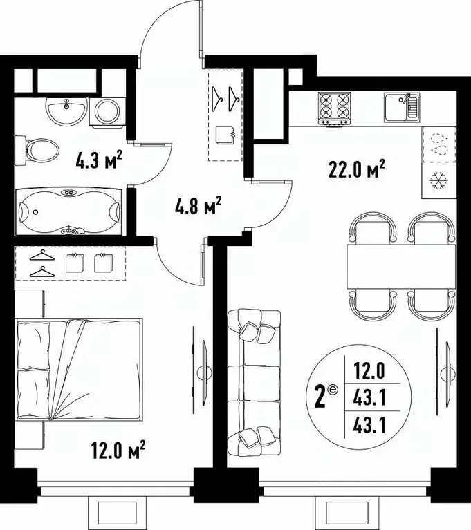 2-к кв. Астраханская область, Астрахань ул. Бэра, 29 (43.1 м) - Фото 2