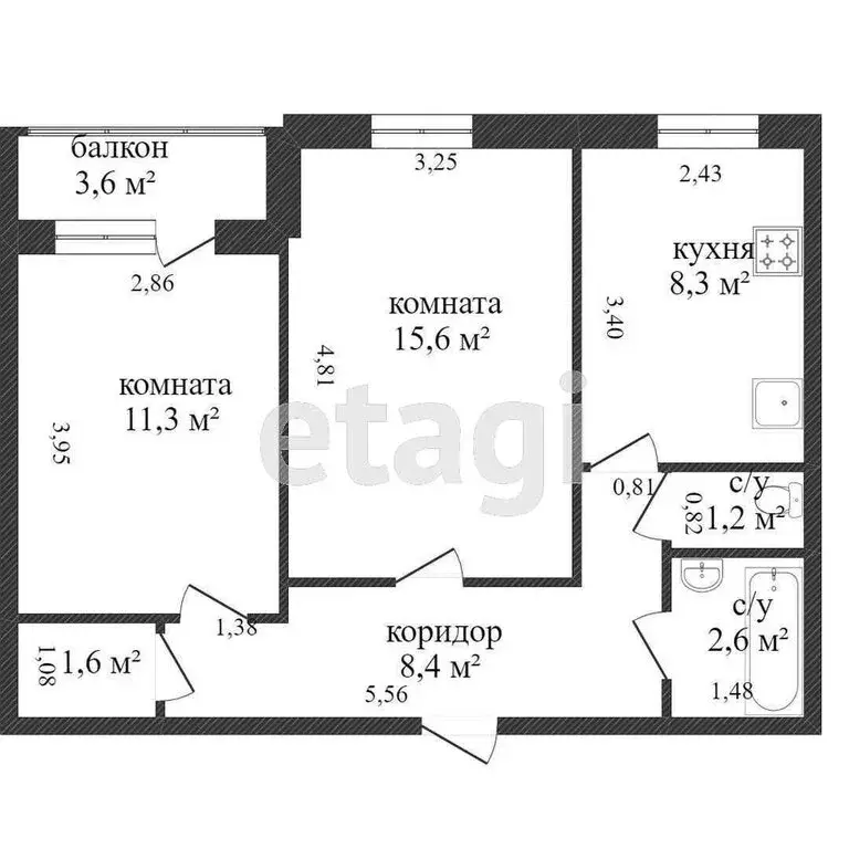 2-комнатная квартира: Ишим, Деповская улица, 208А (49.5 м) - Фото 0