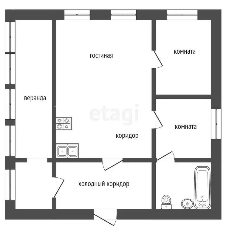 Дом в посёлок городского типа Пышма, улица Бабкина (49.4 м) - Фото 2
