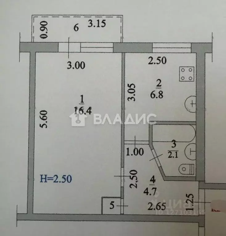 1-к кв. Краснодарский край, Ейск Ясенская ул., 2А (30.0 м) - Фото 2