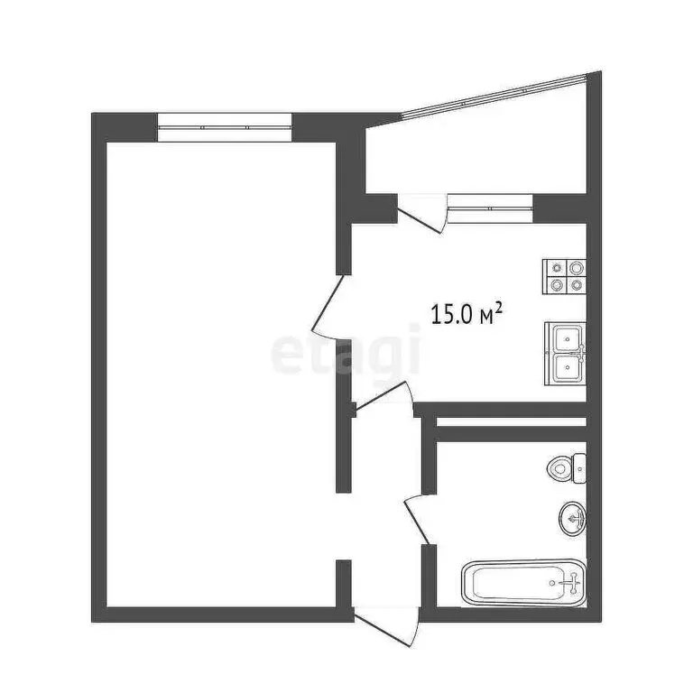 1-комнатная квартира: Тюмень, улица Валентины Трофимовой, 13 (41 м) - Фото 1