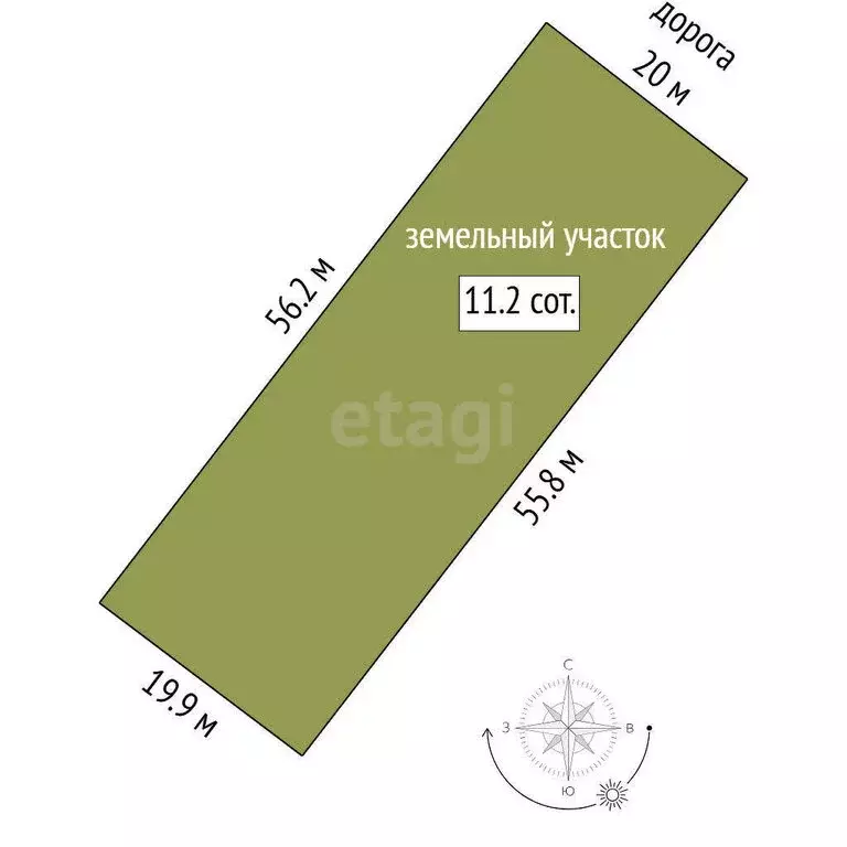 Участок в деревня Падерина, Тополиная улица (11.23 м) - Фото 1