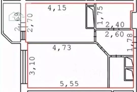 1-к кв. Воронежская область, Воронеж ул. Суворова, 122Б (40.0 м) - Фото 2