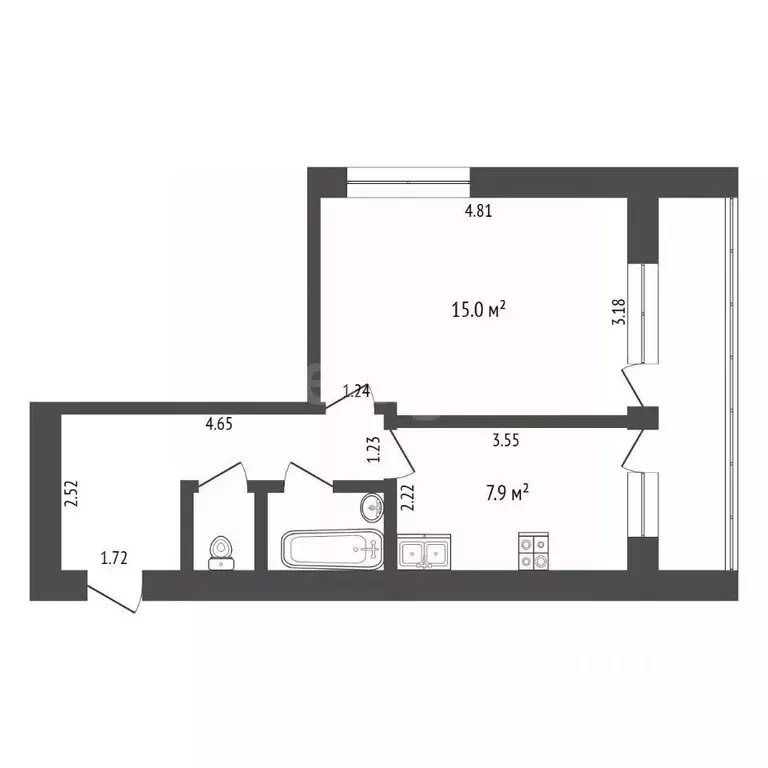 2-к кв. Тюменская область, Тюмень Утешево мкр, ул. Анатолия Замкова, ... - Фото 2
