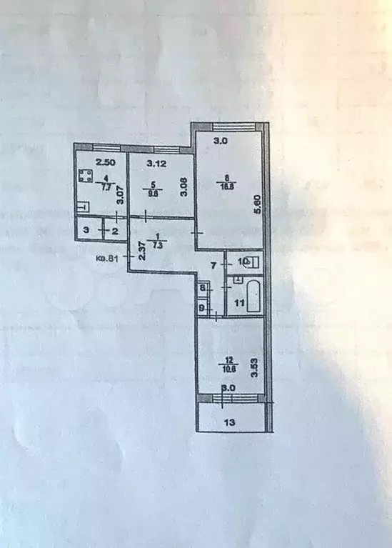 3-к. квартира, 62,1 м, 3/9 эт. - Фото 0