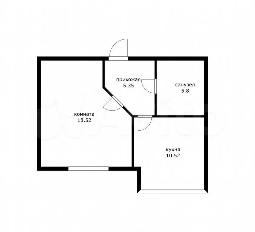 1-к. квартира, 40 м, 6/6 эт. - Фото 0
