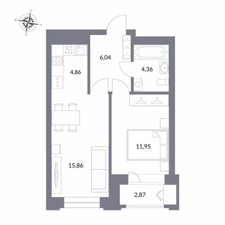 2-комнатная квартира: Новосибирск, улица Державина, 50 (43.07 м) - Фото 0