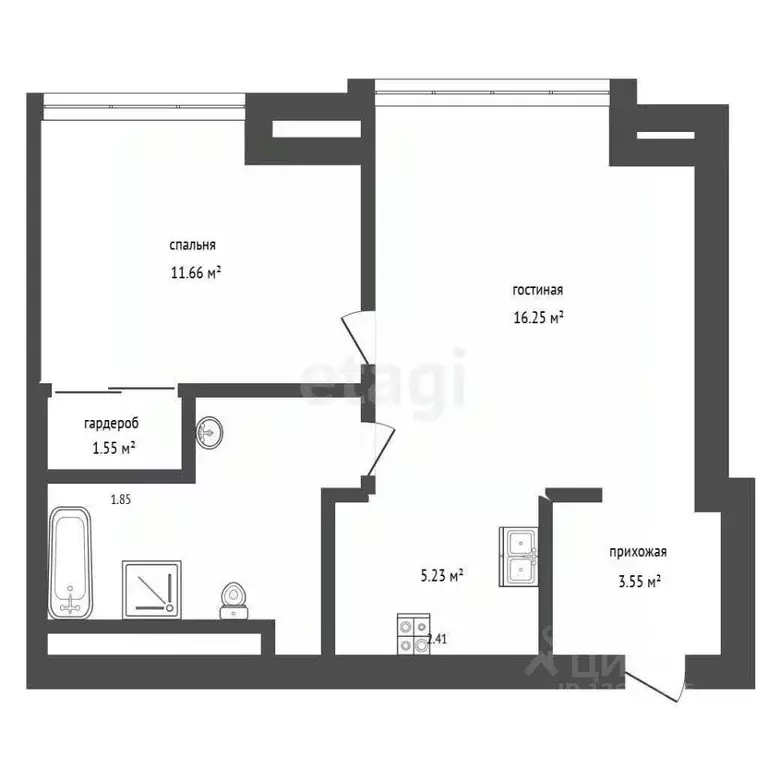 1-к кв. Москва 1-й Сетуньский проезд, 8 (45.1 м) - Фото 2