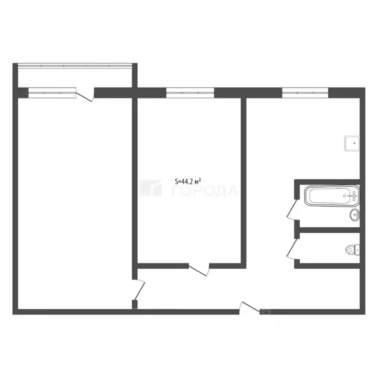 2-к кв. Кемеровская область, Новокузнецк ул. Ленина, 13 (44.2 м) - Фото 2