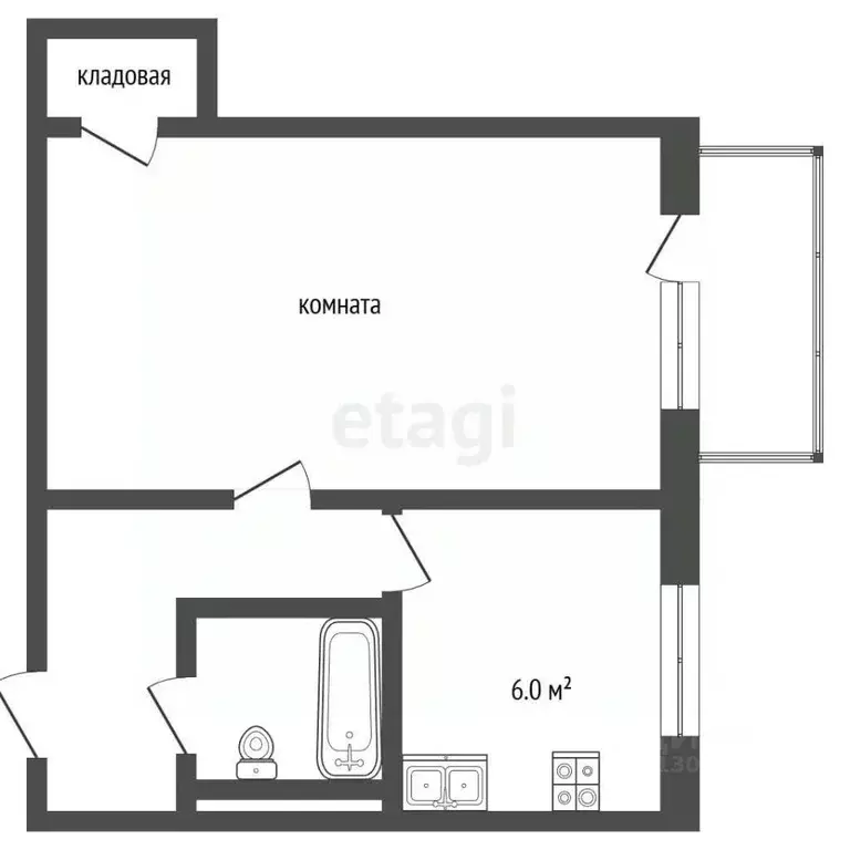1-к кв. Ярославская область, Тутаев Пролетарская ул., 43 (33.0 м) - Фото 2
