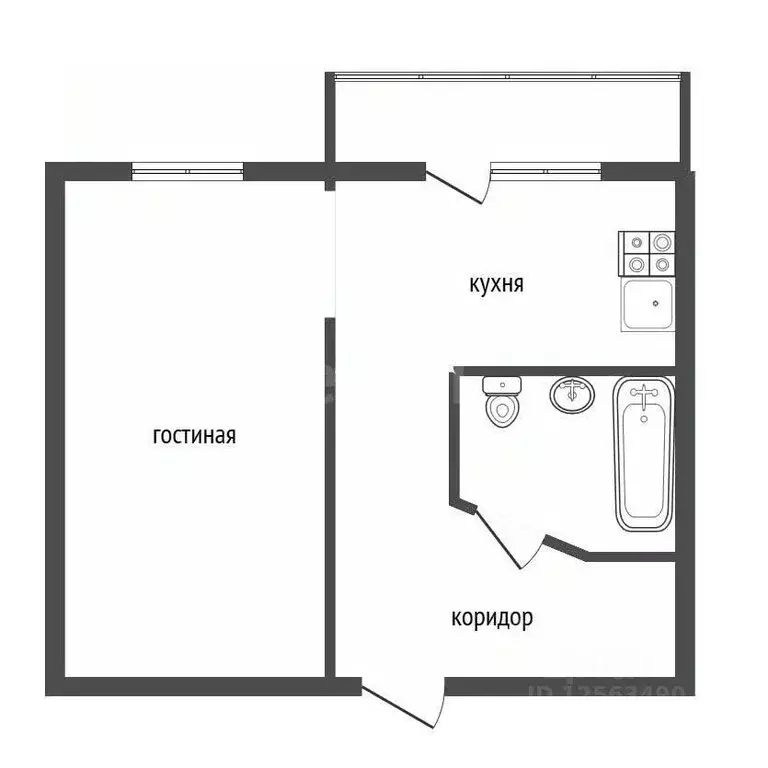 1-к кв. Воронежская область, Воронеж ул. Моисеева, 73 (30.0 м) - Фото 1