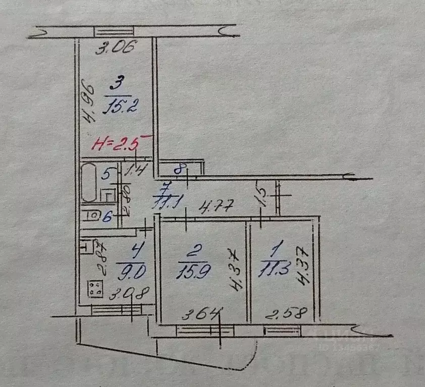 3-к кв. Коми, Сыктывкар ул. Малышева, 18 (67.6 м) - Фото 1