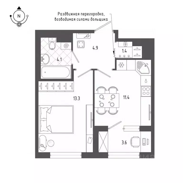 1-к кв. Санкт-Петербург бул. Измайловский, 9 (36.9 м) - Фото 0