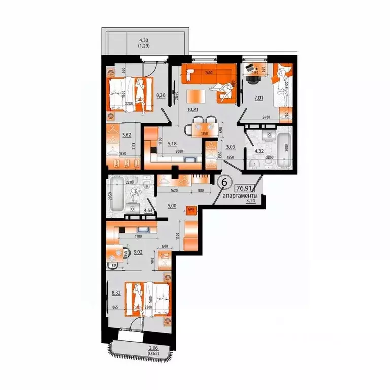 1-к кв. Приморский край, Владивосток Санрайс жилой комплекс (75.0 м) - Фото 1