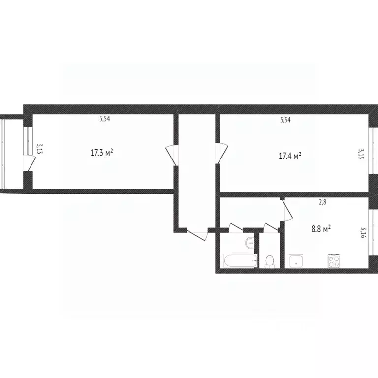 2-к кв. Белгородская область, Белгород ул. Буденного, 12 (52.0 м) - Фото 1