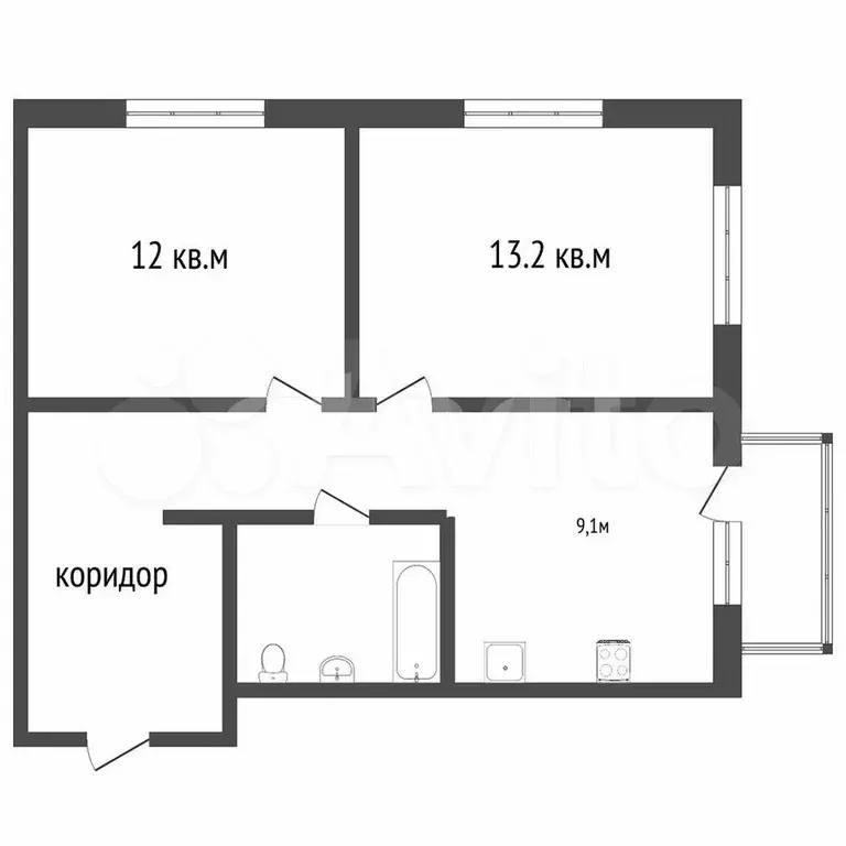 2-к. квартира, 49,5 м, 20/24 эт. - Фото 0