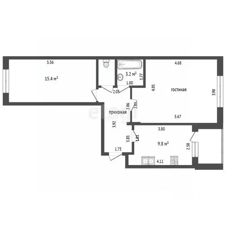 2-к кв. Московская область, Коломна ул. Сапожковых, 16 (57.2 м) - Фото 2