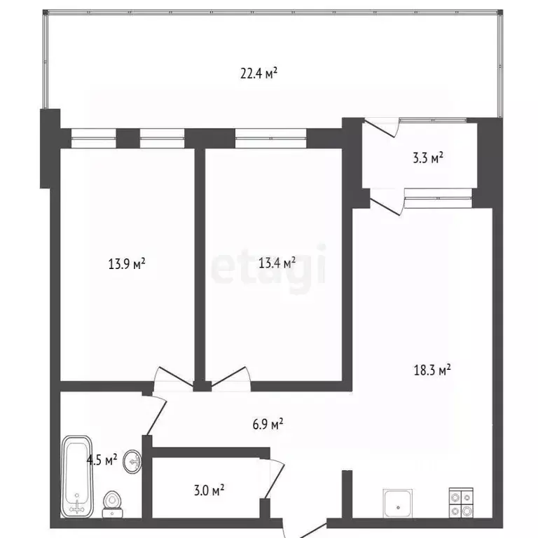 2-к кв. Тюменская область, Тюмень ул. Сергея Свиридова, 7 (60.2 м) - Фото 1