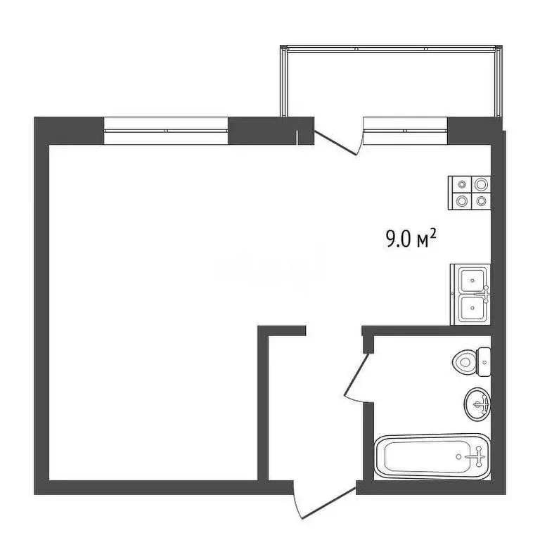 Квартира-студия: Ярославль, улица Зелинского, 15к2 (30 м) - Фото 1