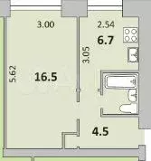 1-к. квартира, 31 м, 2/5 эт. - Фото 0