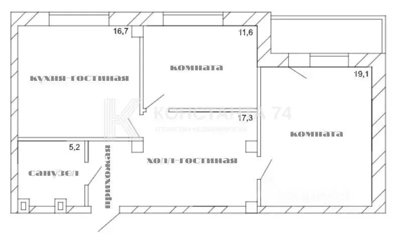 2-к кв. Челябинская область, Челябинск ул. Бейвеля, 22 (70.0 м) - Фото 1