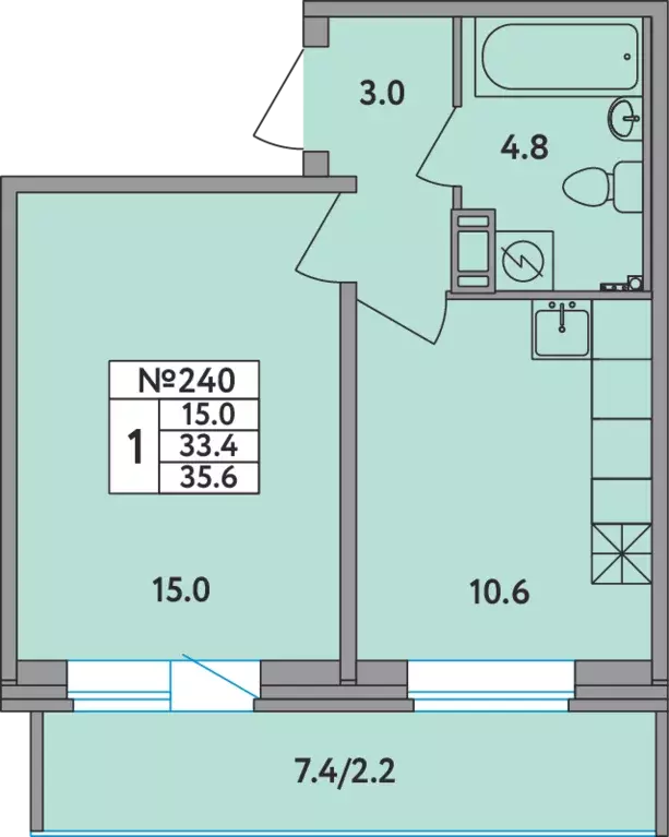 Продаётся 1-к квартира, 35.6 м - Фото 0