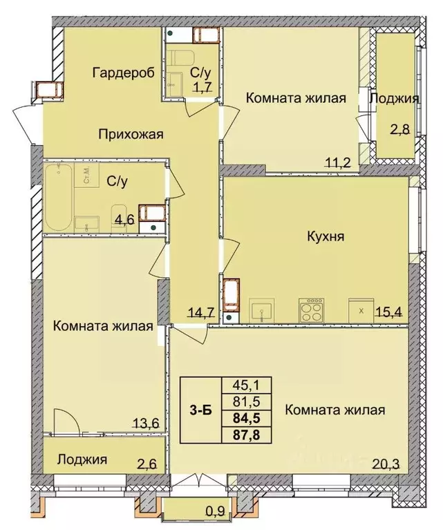 3-к кв. Нижегородская область, Нижний Новгород 1-я Оранжерейная ул. ... - Фото 0