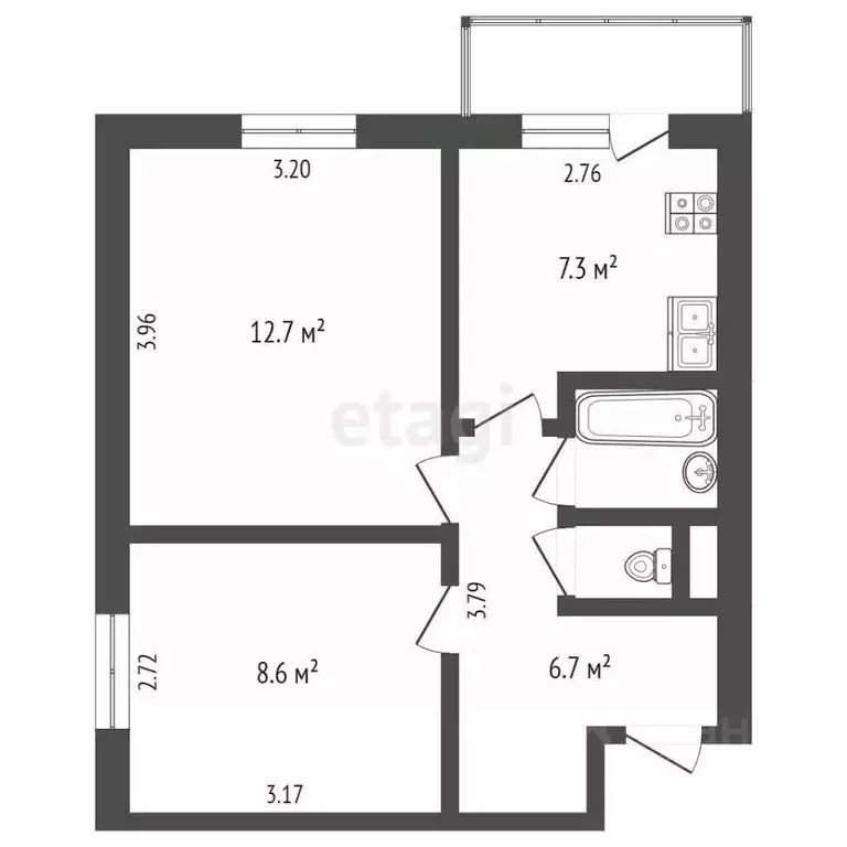 2-к кв. Москва ул. Федора Полетаева, 21К1 (37.8 м) - Фото 1