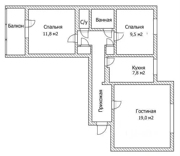 3-к кв. Красноярский край, Норильск Строительная ул., 24 (66.0 м) - Фото 0