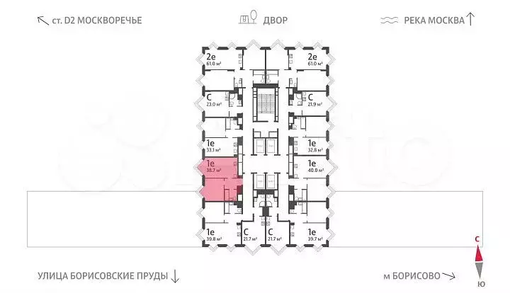 1-к. квартира, 38,7 м, 29/30 эт. - Фото 1