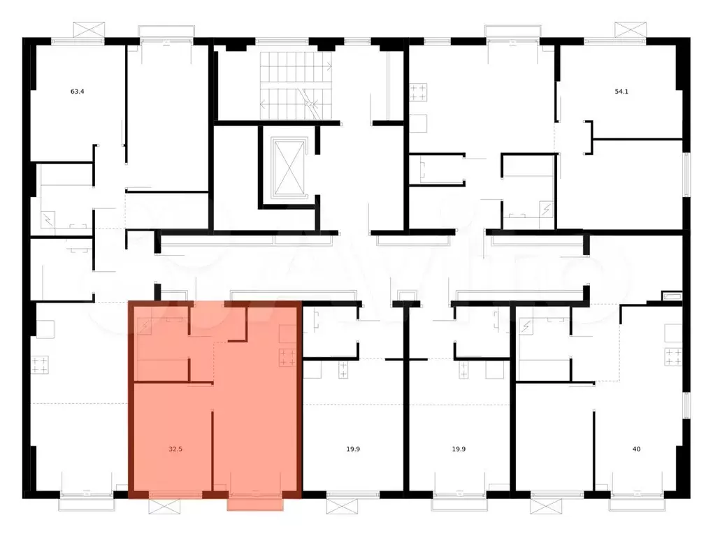 1-к. квартира, 32,5 м, 9/9 эт. - Фото 1