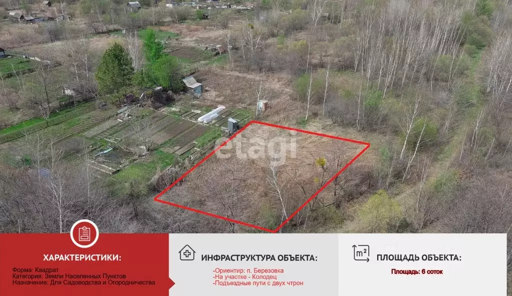 Участок в Хабаровский край, Хабаровск Лесное-1 садовое товарищество,  ... - Фото 1