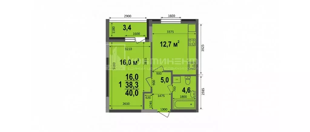 1-комнатная квартира: Владимир, Смоленская улица, 3А (40 м) - Фото 1