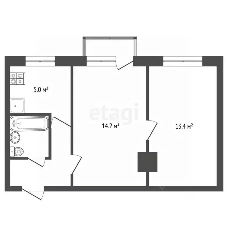 2-к кв. Севастополь ул. 2-я Бастионная, 14 (39.0 м) - Фото 2