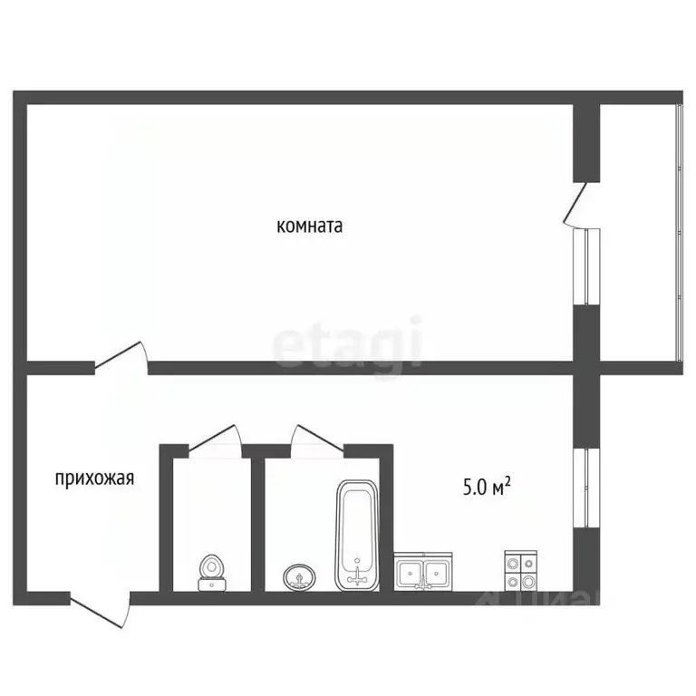 1-к кв. Московская область, Дубна ул. Володарского, 5а (29.0 м) - Фото 2