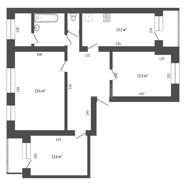 3-комнатная квартира: микрорайон Мелиораторов, улица Мелиораторов, 8 ... - Фото 1