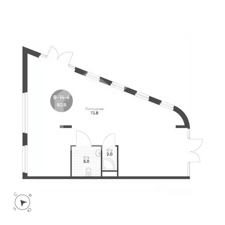 Помещение свободного назначения в Москва 4-я оч., Шагал жилой ... - Фото 2