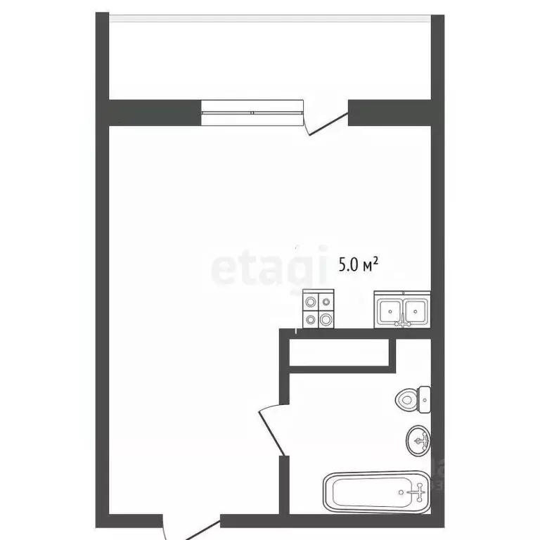 Студия Тюменская область, Тюмень ул. Новоселов, 113 (32.6 м) - Фото 2