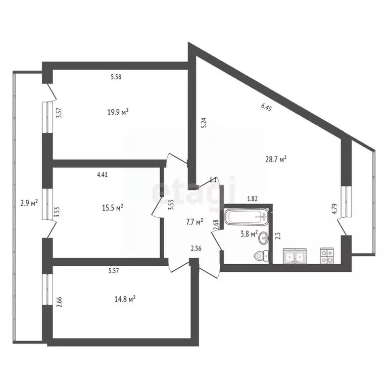 3-к кв. Крым, Феодосия ш. Симферопольское, 41 (94.4 м) - Фото 2